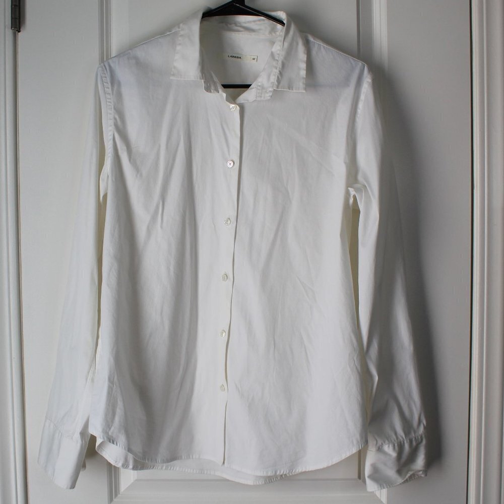 Lis Lareida Women's White Classic Button Down Long Sleeve Shirt Size 42 US10